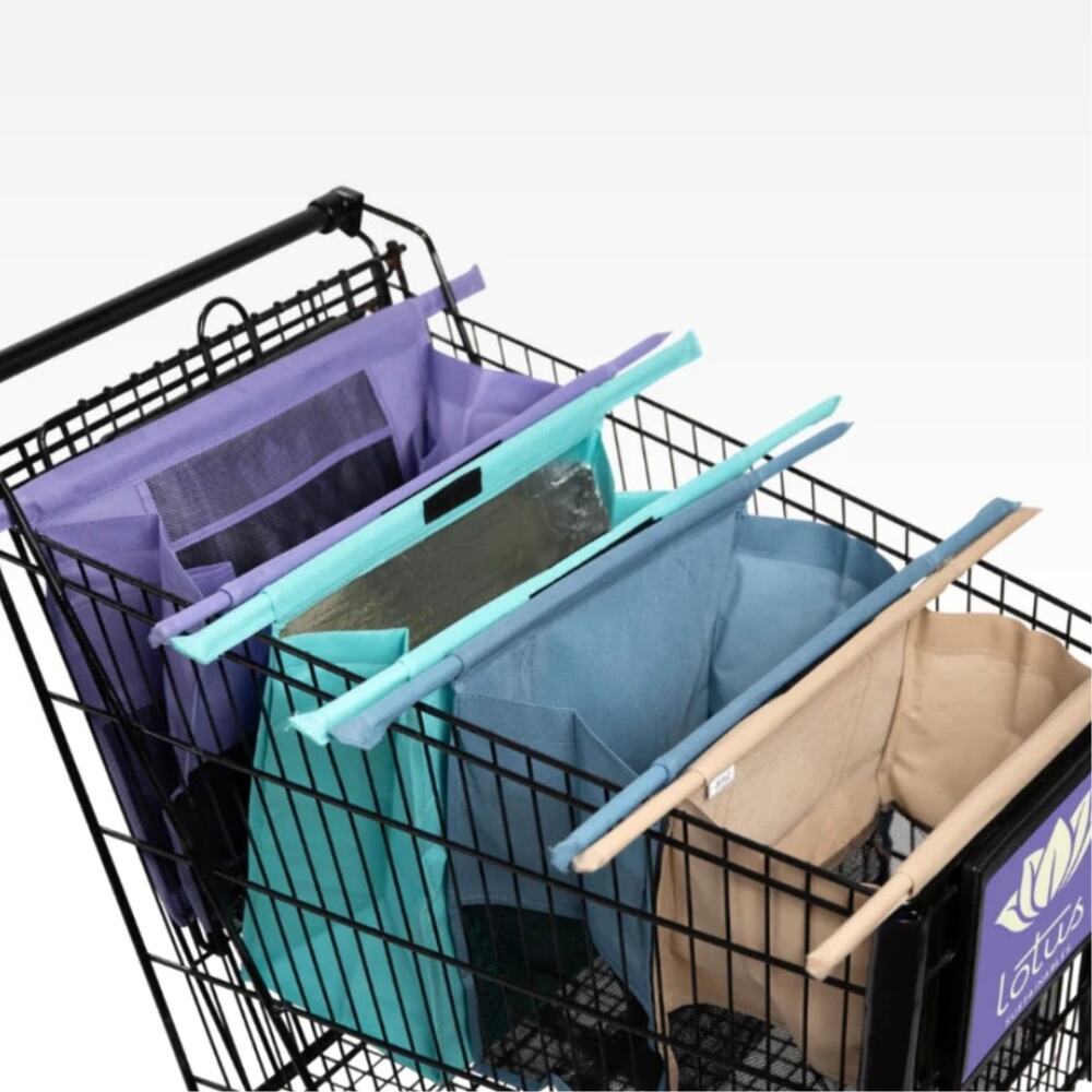 NEW Trolley Bags by Lotus Reusable Eco Friendly Grocery Set of 4 Washable
